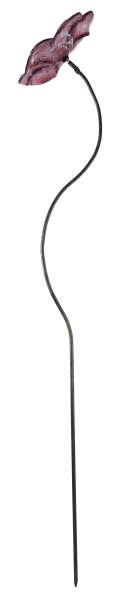 Zauberhafter Gartenstecker Glasblume rosa mit blau-weißen Streifen ca. 100 cm - Gartendekoration